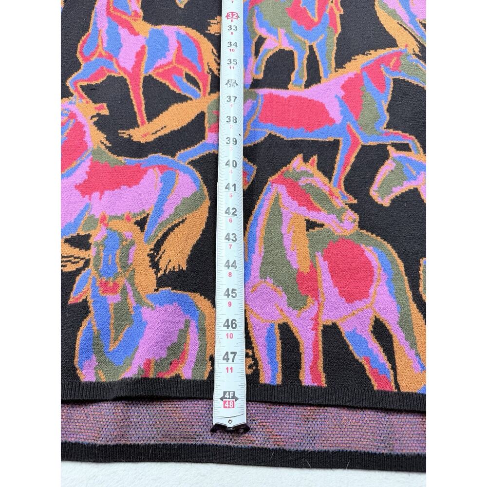 Farm Rio Wild Horses Knit Maxi Dress Graphic Equestrian Maximalist Sz Med 312587 - Picture 7 of 13